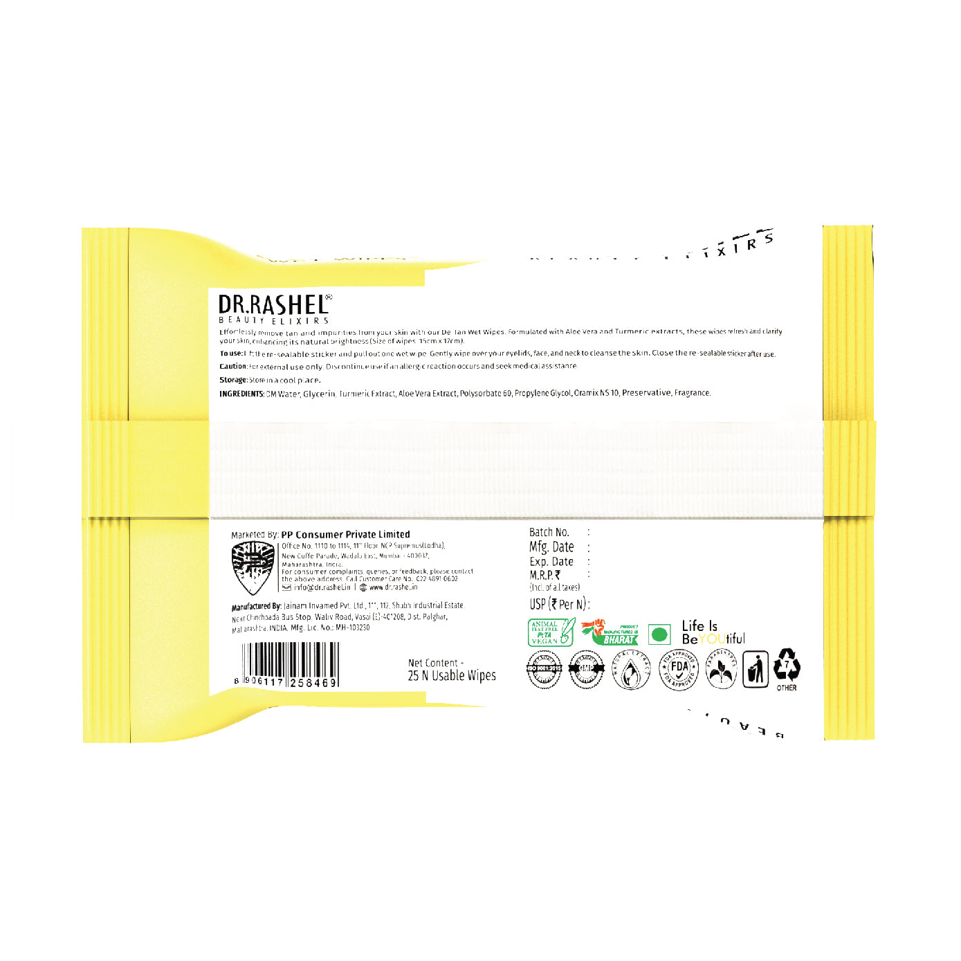 DeTan Wet Wipes Details