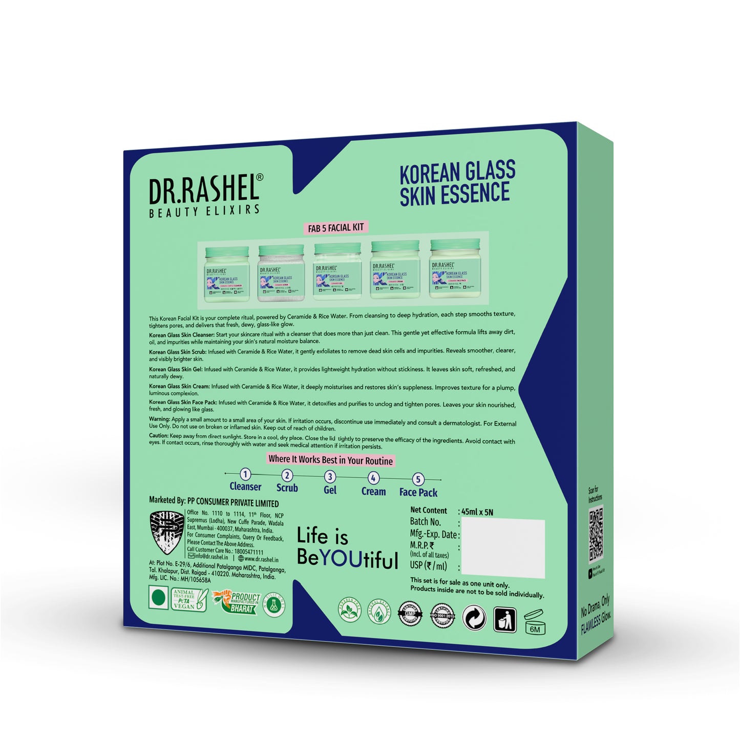 Korean Glass Skin Fab 5 Facial Kit