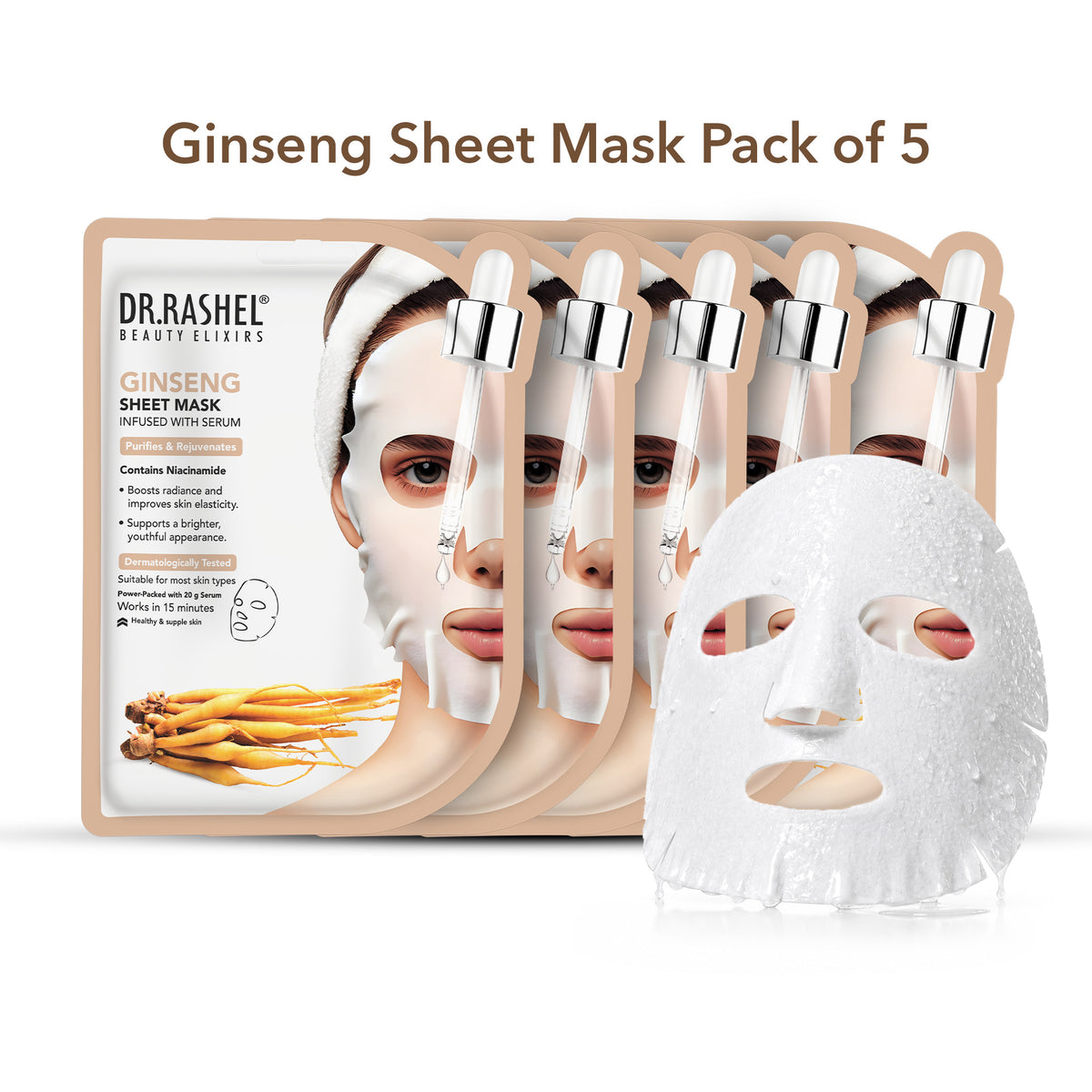 Ginseng Sheet Mask Infused With Serum Set