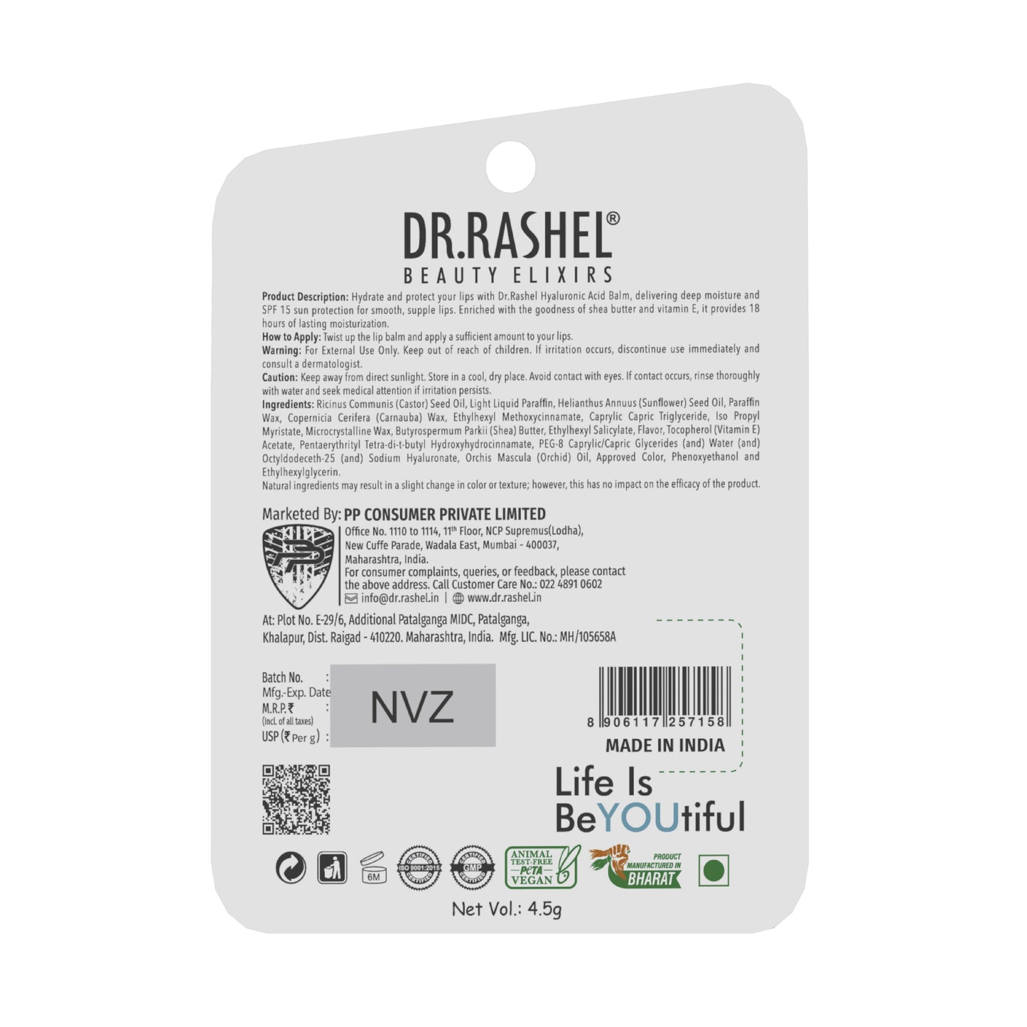 Hyaluronic Acid Lip Balm