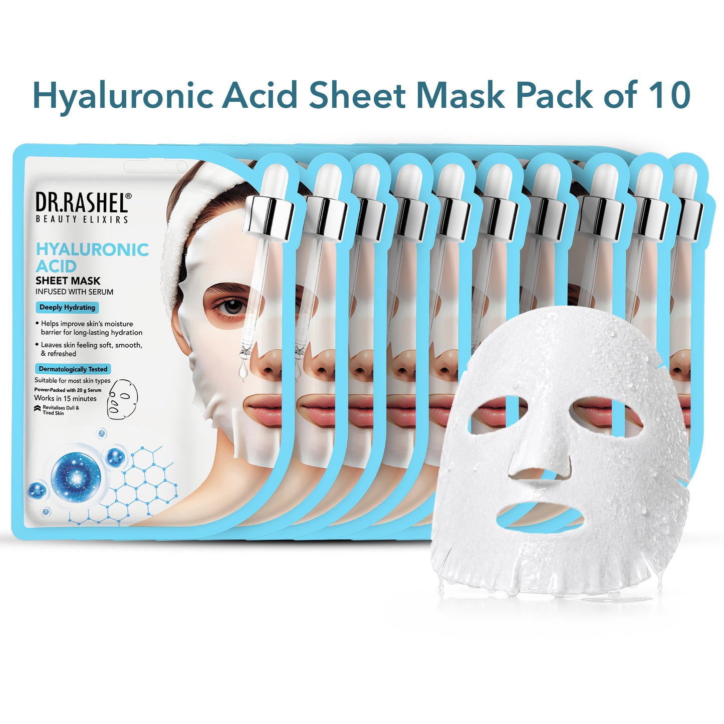 Hyaluronic Acid Sheet Mask with Serum Set