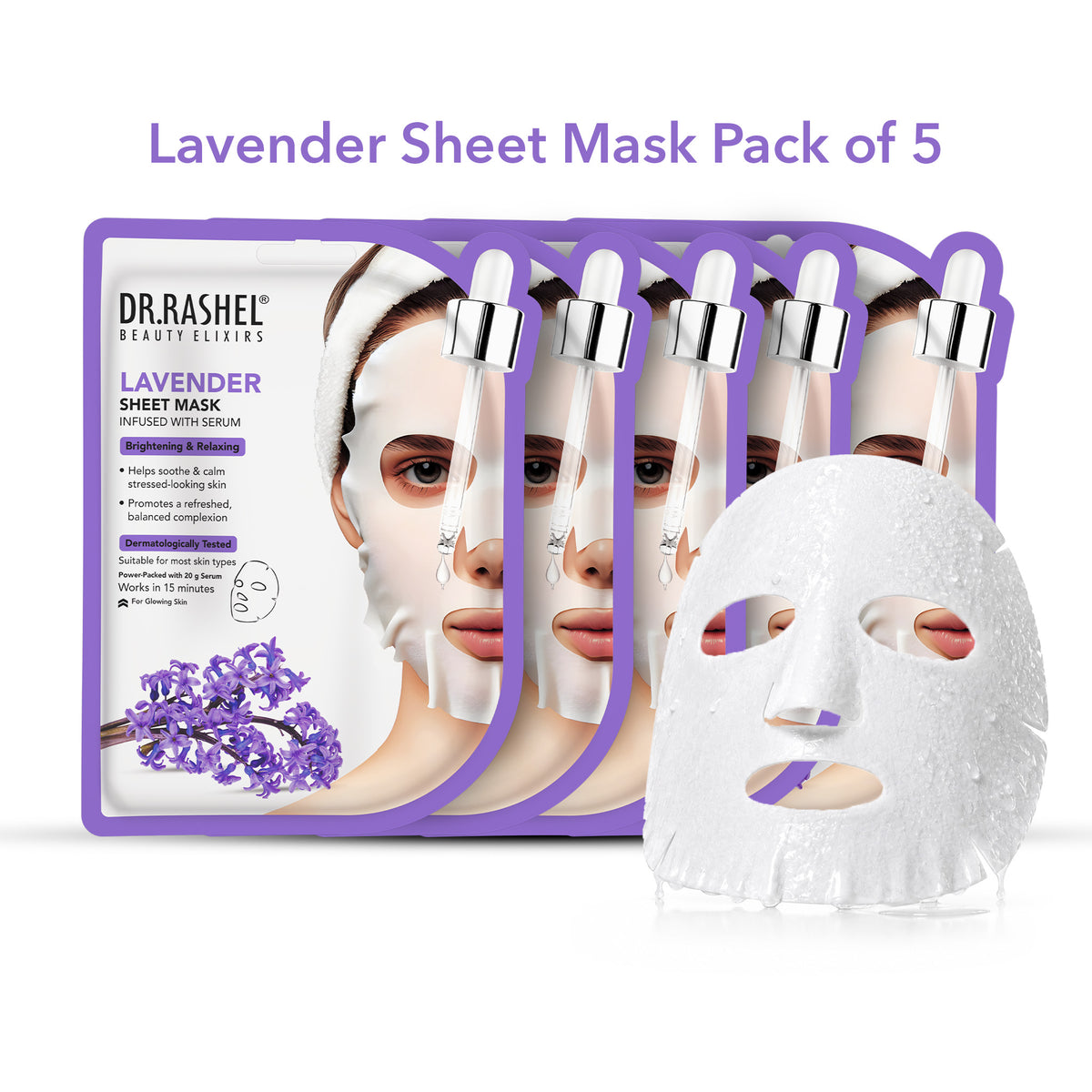 Lavender Sheet Mask with Serum Set