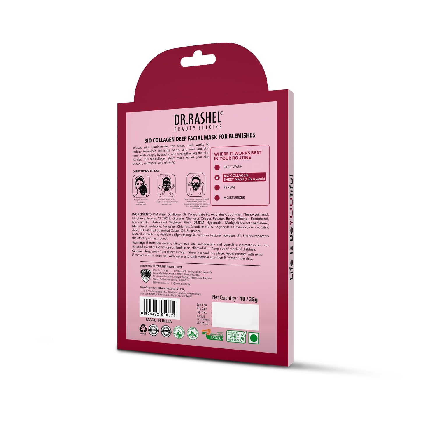 Bio Collagen Deep Facial Mask with Niacinamide