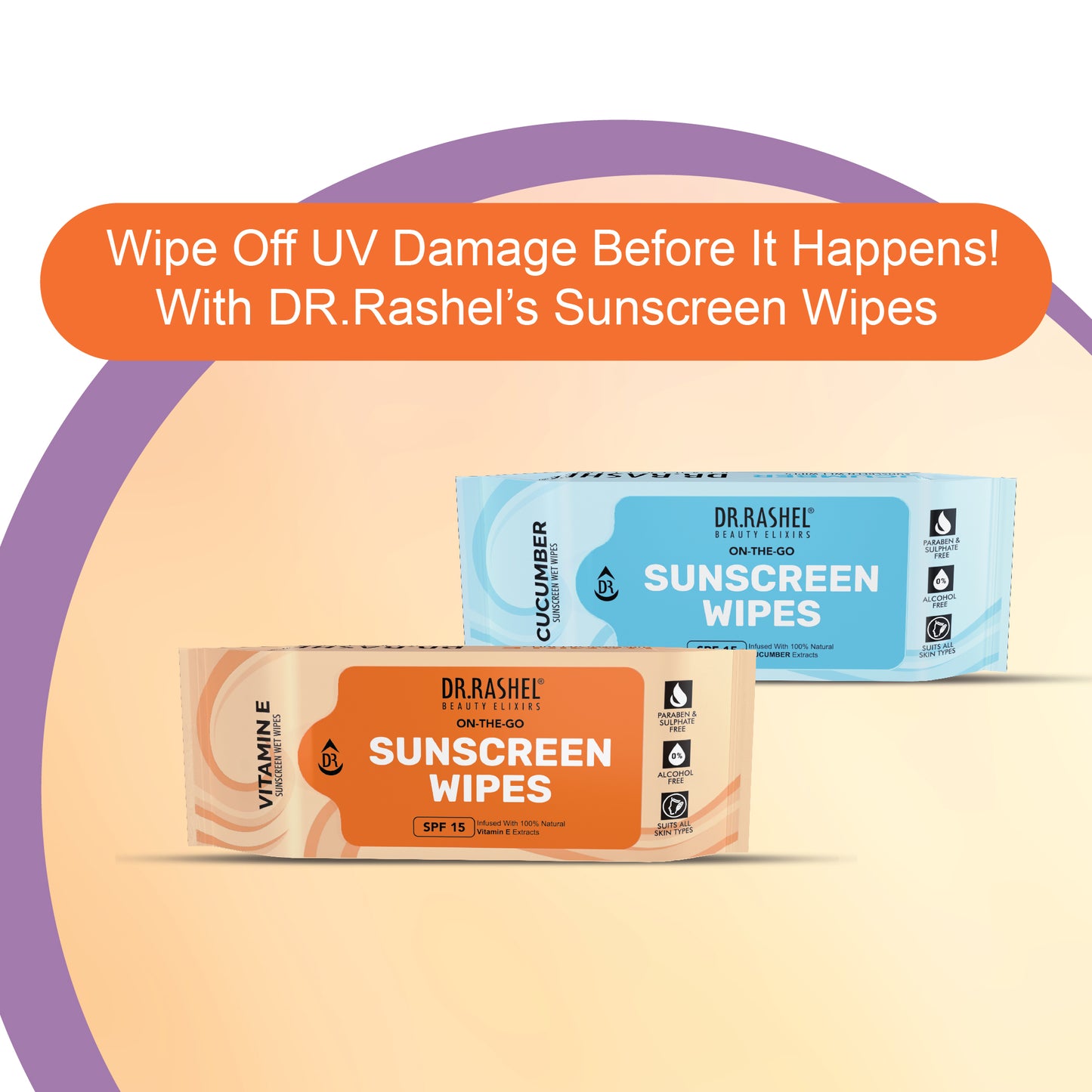 Vitamin E Sunscreen Wipes with SPF 15 Protection