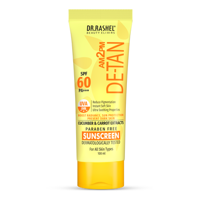 Detan Sunscreen SPF 60 | UVA/UVB PA+++ Tan Protection