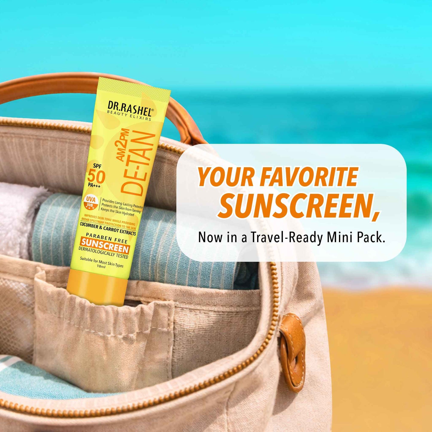 Detan Sunscreen SPF 50 - 18 Ml