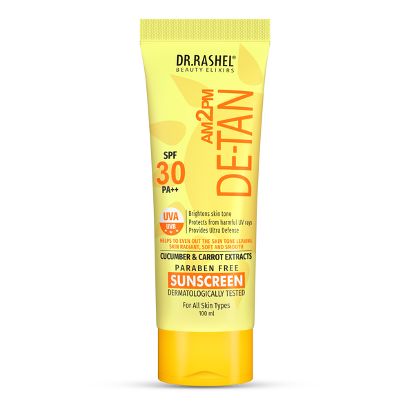 Detan Sunscreen SPF 30 PA+++ | UVA/UVB Protection | Tan Removal