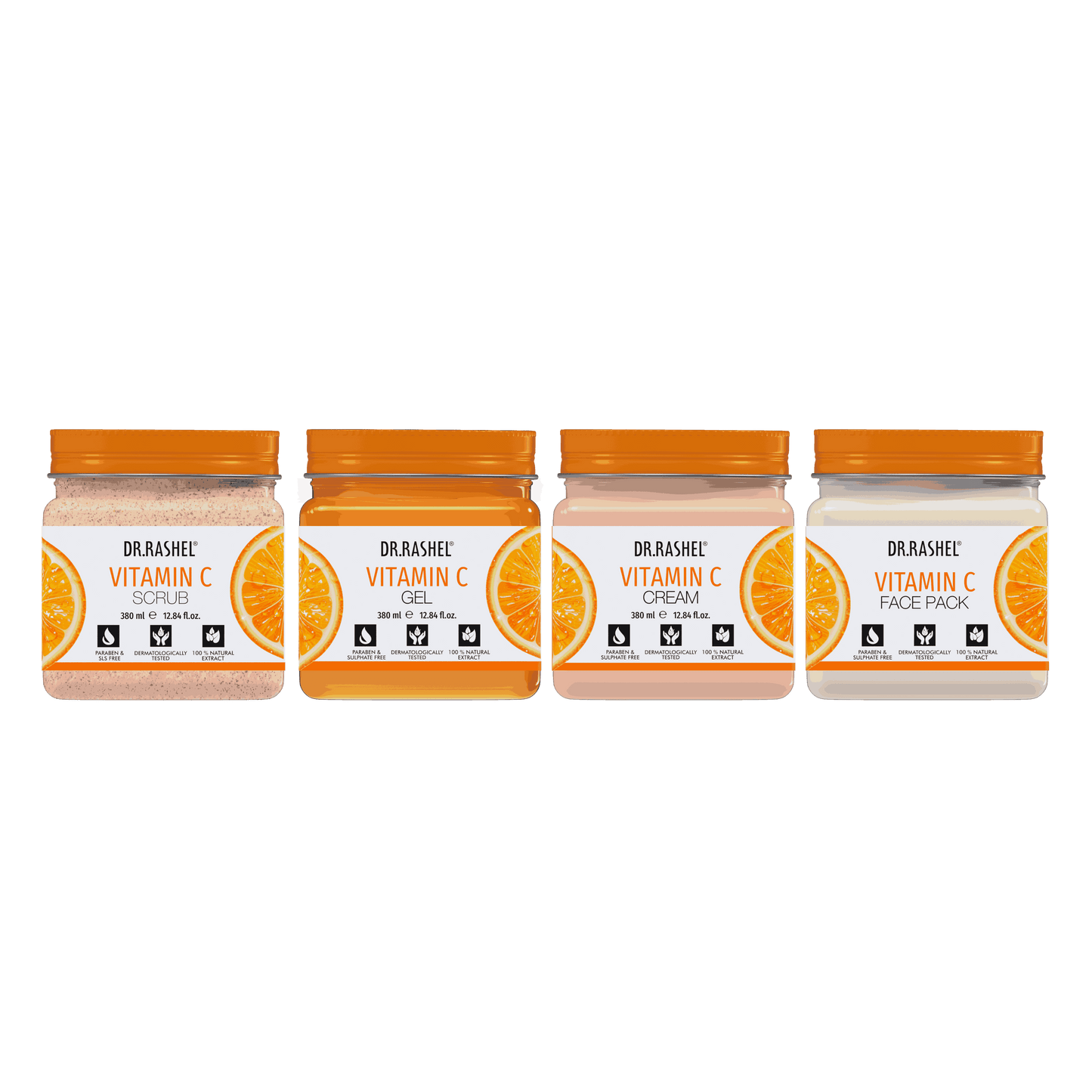 Vitamin C Pack of 4 (scrub, Gel, Cream & Facepack)