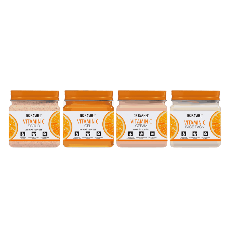 Vitamin C Pack of 4 (scrub, Gel, Cream & Facepack)