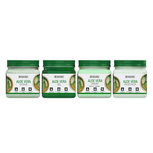 Aloe Vera Pack of 4 (scrub, Gel, Cream & Facepack)