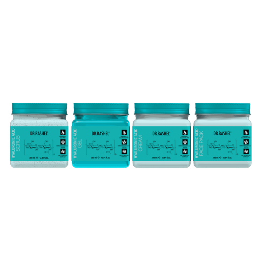 Hyaluronic Acid Pack of 4 (scrub, Gel, Cream & Facepack)