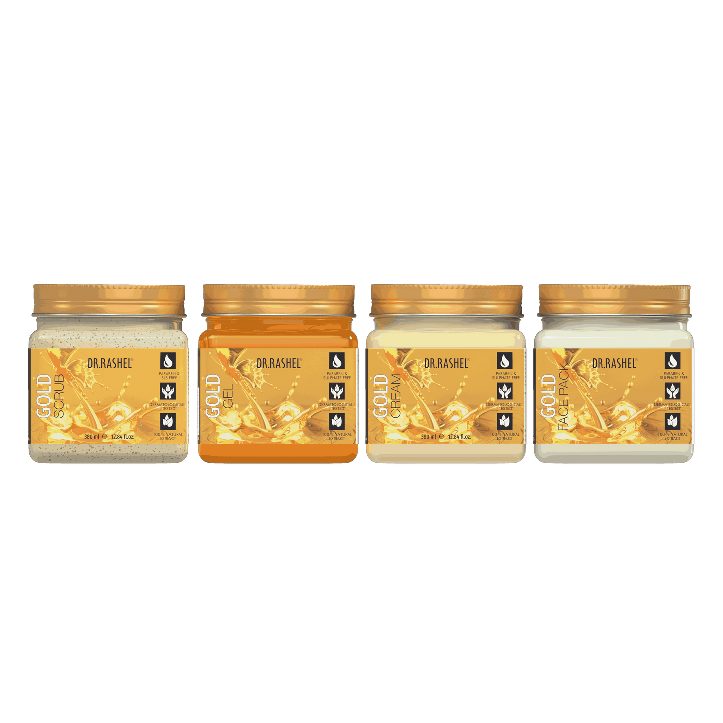 Gold Pack of 4 (scrub, Gel, Cream & Facepack)