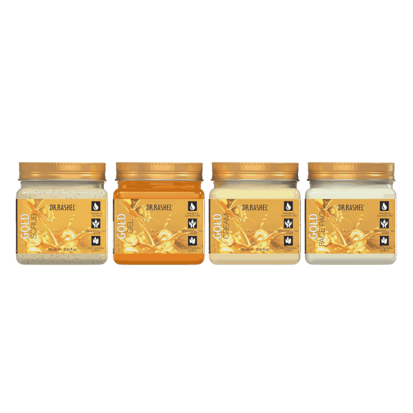 Gold Facial Pack of 4 (scrub, Gel, Cream & Facepack) - 1520 ml