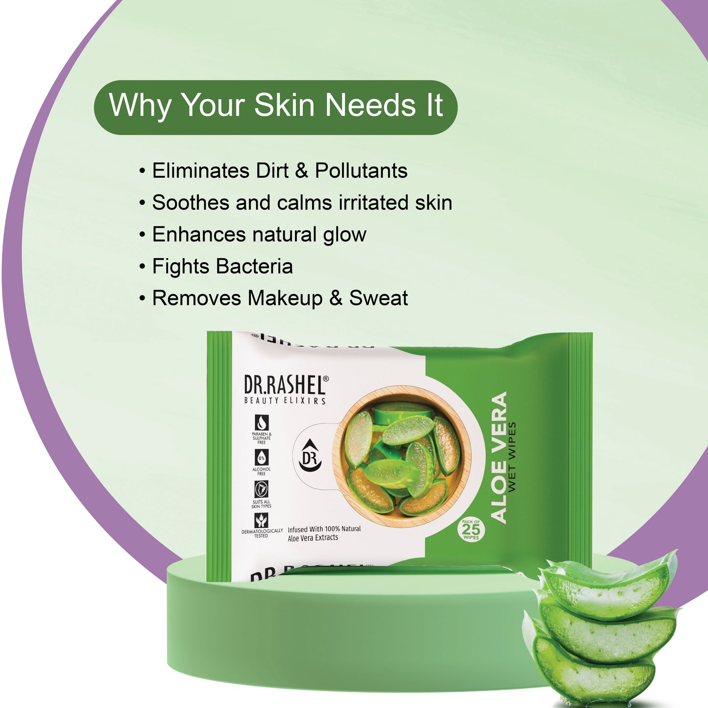 Aloevera Face Wet Wipes  for glwoing skin 