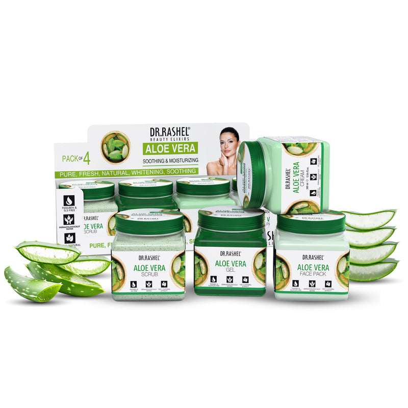 Aloe Vera Facial Pack of 4 (scrub, Gel, Cream & Facepack) - 1520 ml