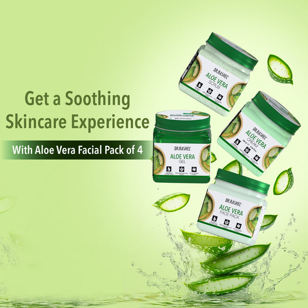 Aloe Vera Facial Pack of 4 (scrub, Gel, Cream & Facepack) - 1520 ml