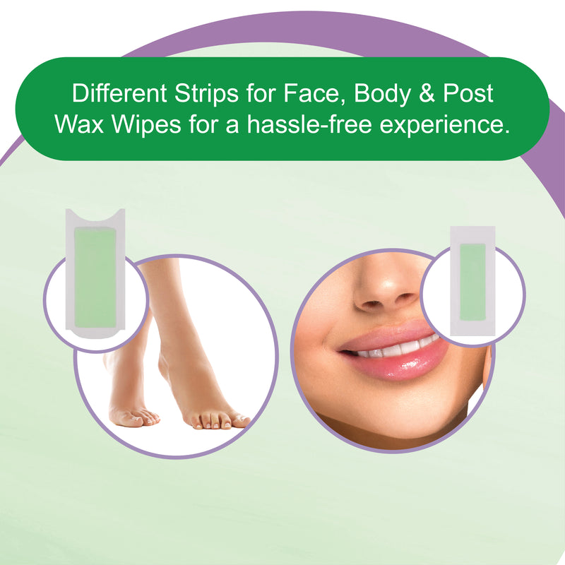 Insta Smooth Aloe Vera Wax Strips Pack for face and body.