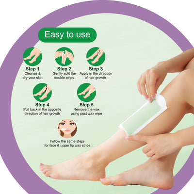 Insta Smooth Aloe Vera Wax Strips Pack for face and body.