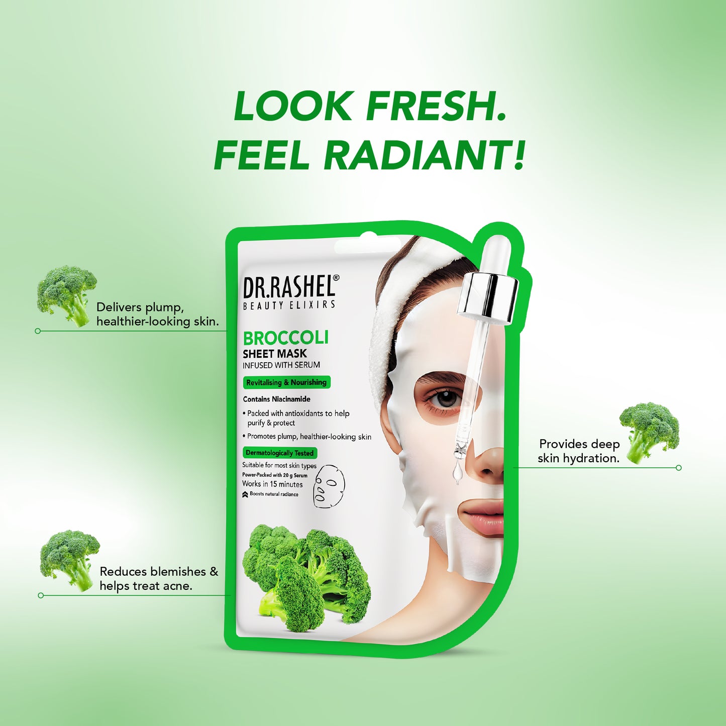 Broccoli Sheet Mask with Serum
