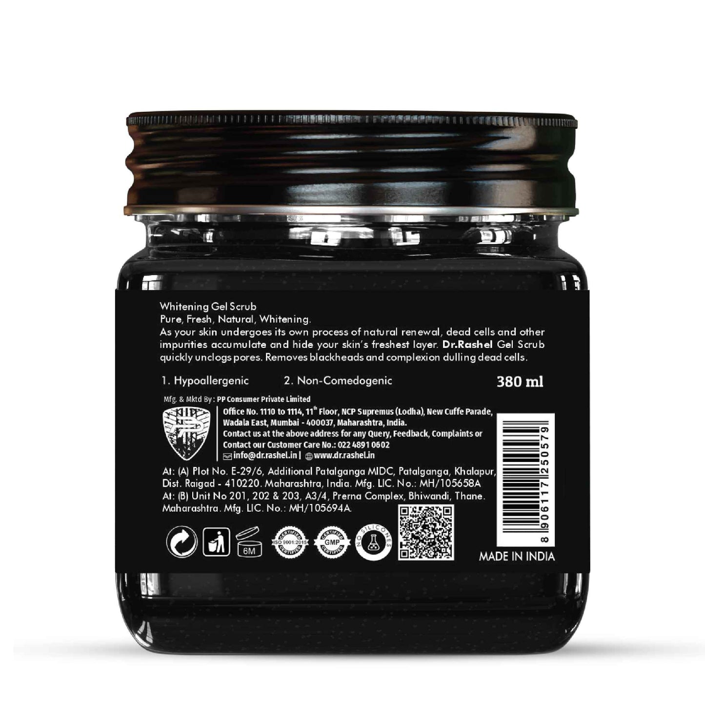 Charcoal Gel Scrub for Face & Body - 380 Ml
