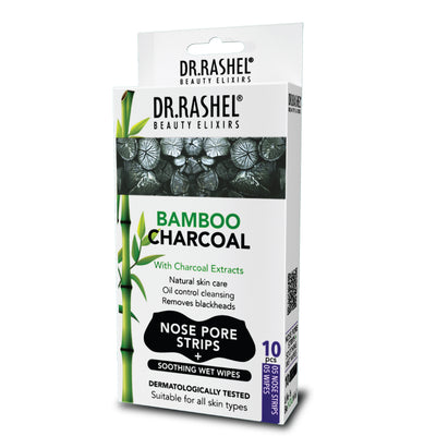 Charcoal Nose Strips for Blackheads Removal & Soothing Wet Wipes Combo Pack