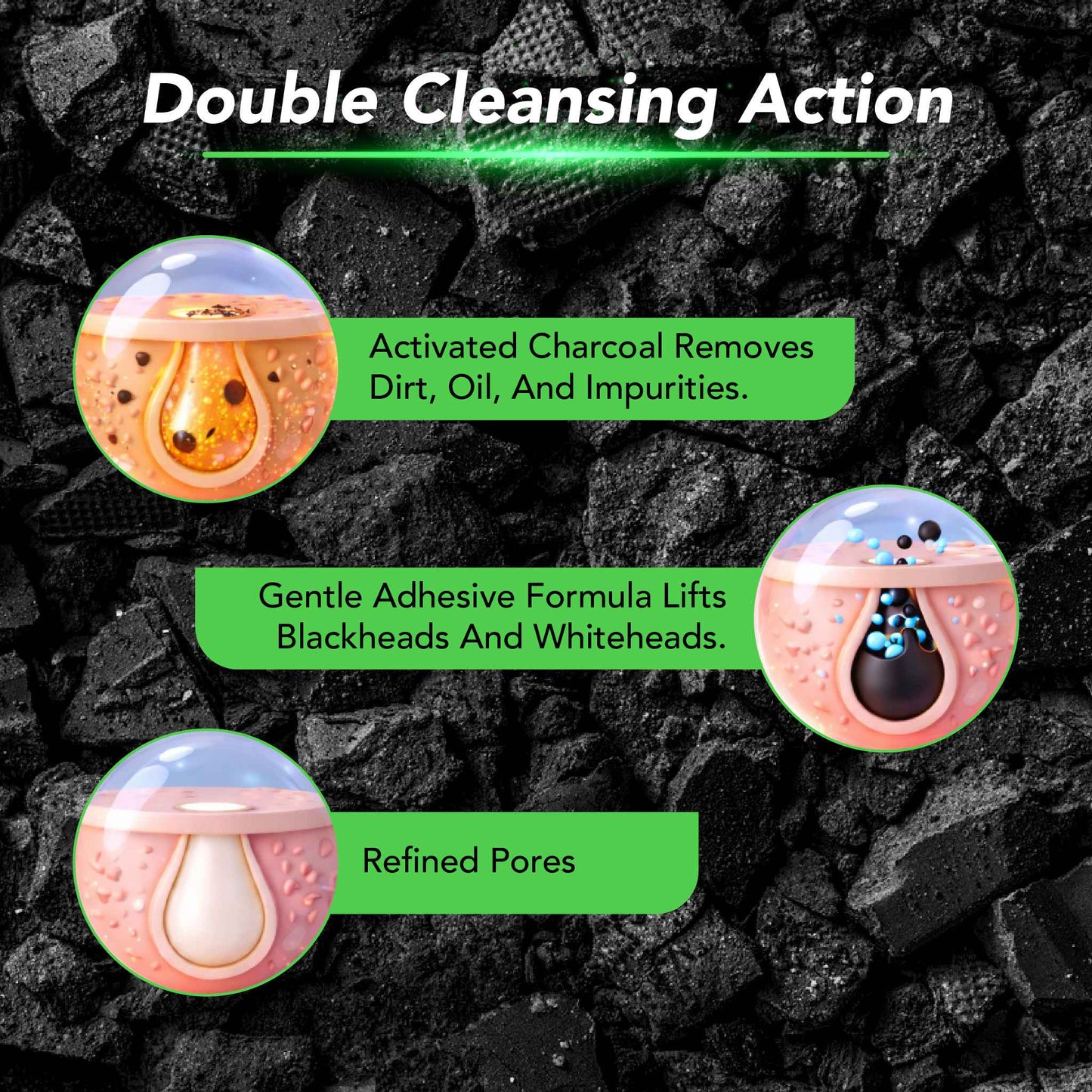 Charcoal Nose Strips for Blackheads Removal & Soothing Wet Wipes Combo Pack