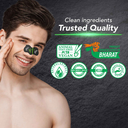 Charcoal Nose Strips for Blackheads Removal & Soothing Wet Wipes Combo Pack