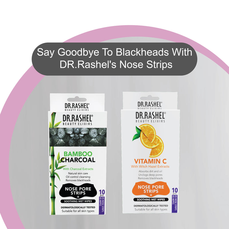 Charcoal Nose Strips for Blackheads Removal & Soothing Wet Wipes Combo Pack