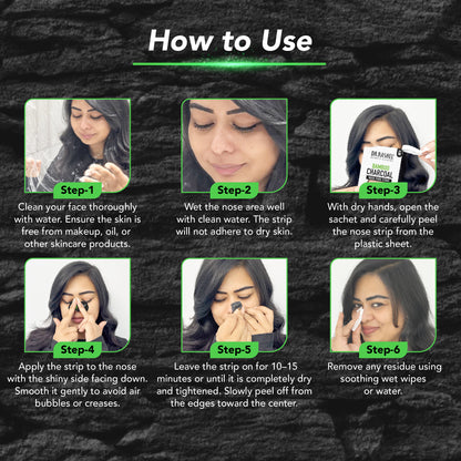 Charcoal Nose Strips for Blackheads Removal & Soothing Wet Wipes Combo Pack