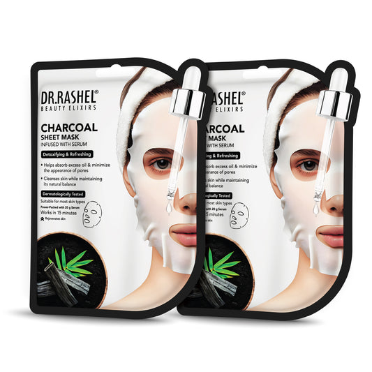 Charcoal Sheet Mask with Serum Pack of 2