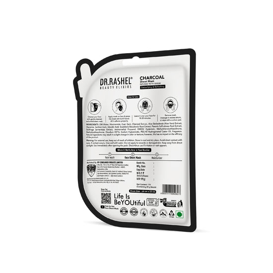 Charcoal Face Sheet Mask for Radiant Skin – Dr.Rashel