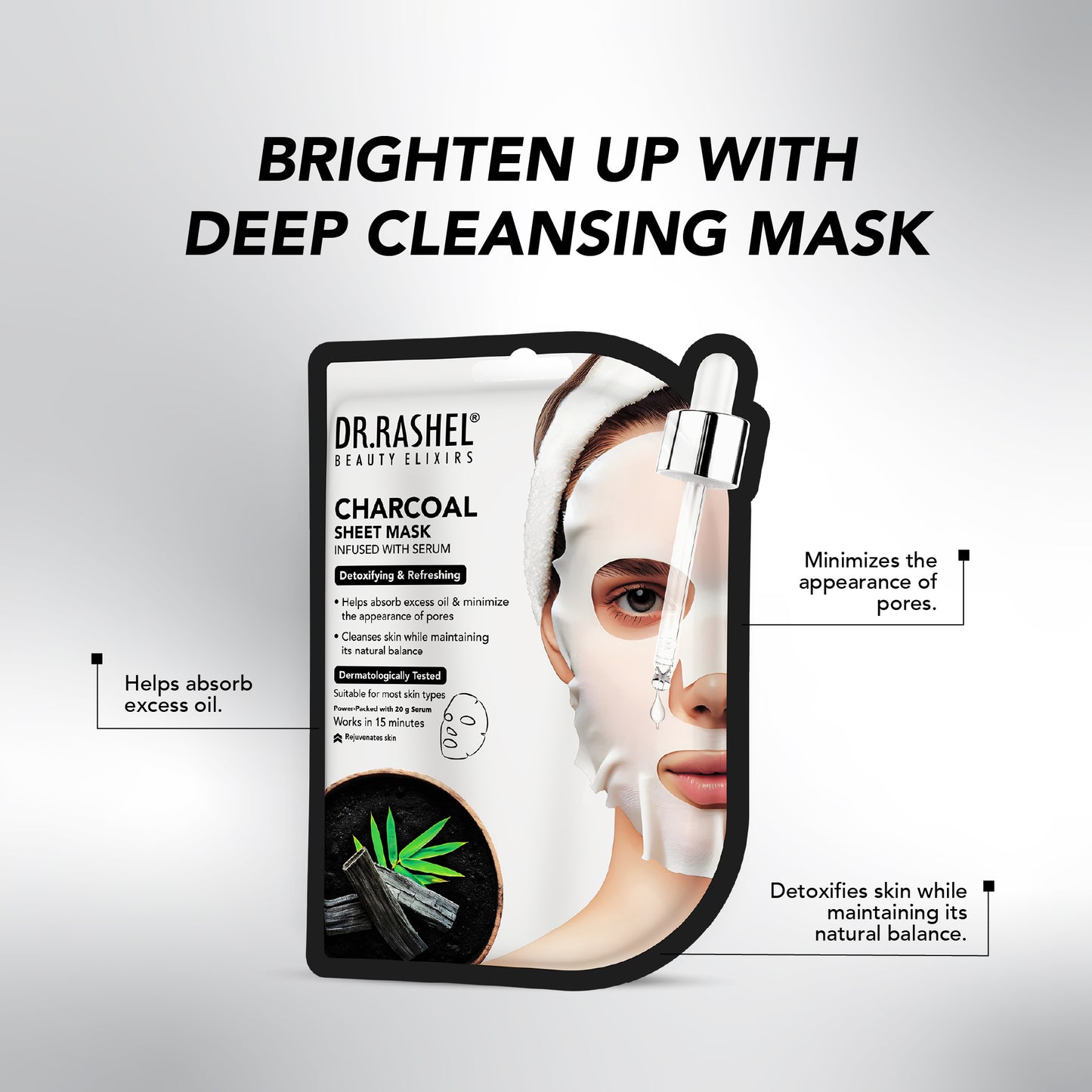 Charcoal Sheet Mask with Serum Set