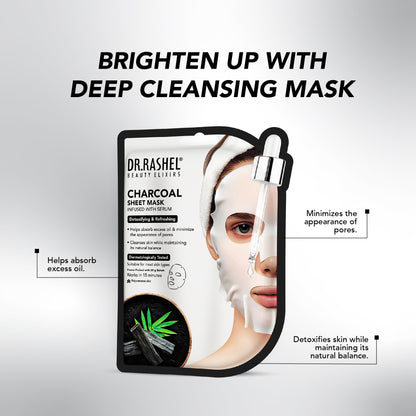 Charcoal Sheet Mask with Serum Set