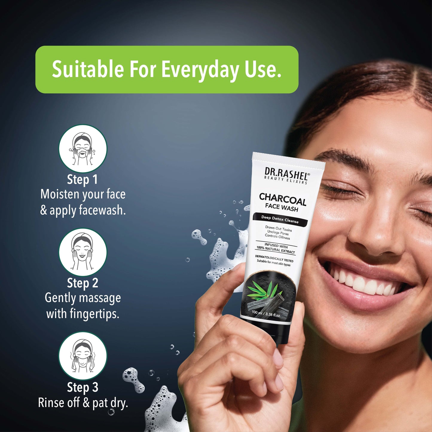 Dr.Rashel Charcoal Face Wash - 100 Ml