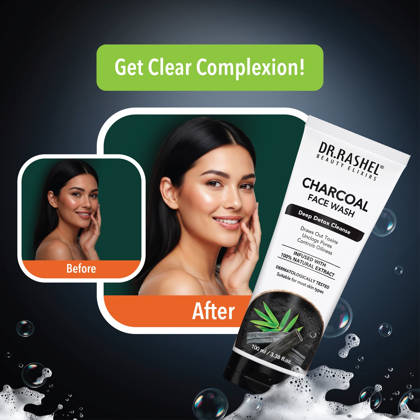 Dr.Rashel Charcoal Face Wash - 100 Ml