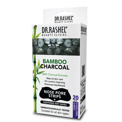 Charcoal Nose Strips for Blackheads Removal & Soothing Wet Wipes Combo Pack