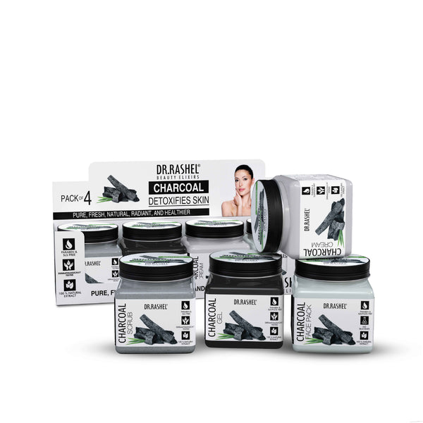 Charcoal Facial Pack of 4 (Scrub, Gel, Cream & Facepack) - 1520 ml