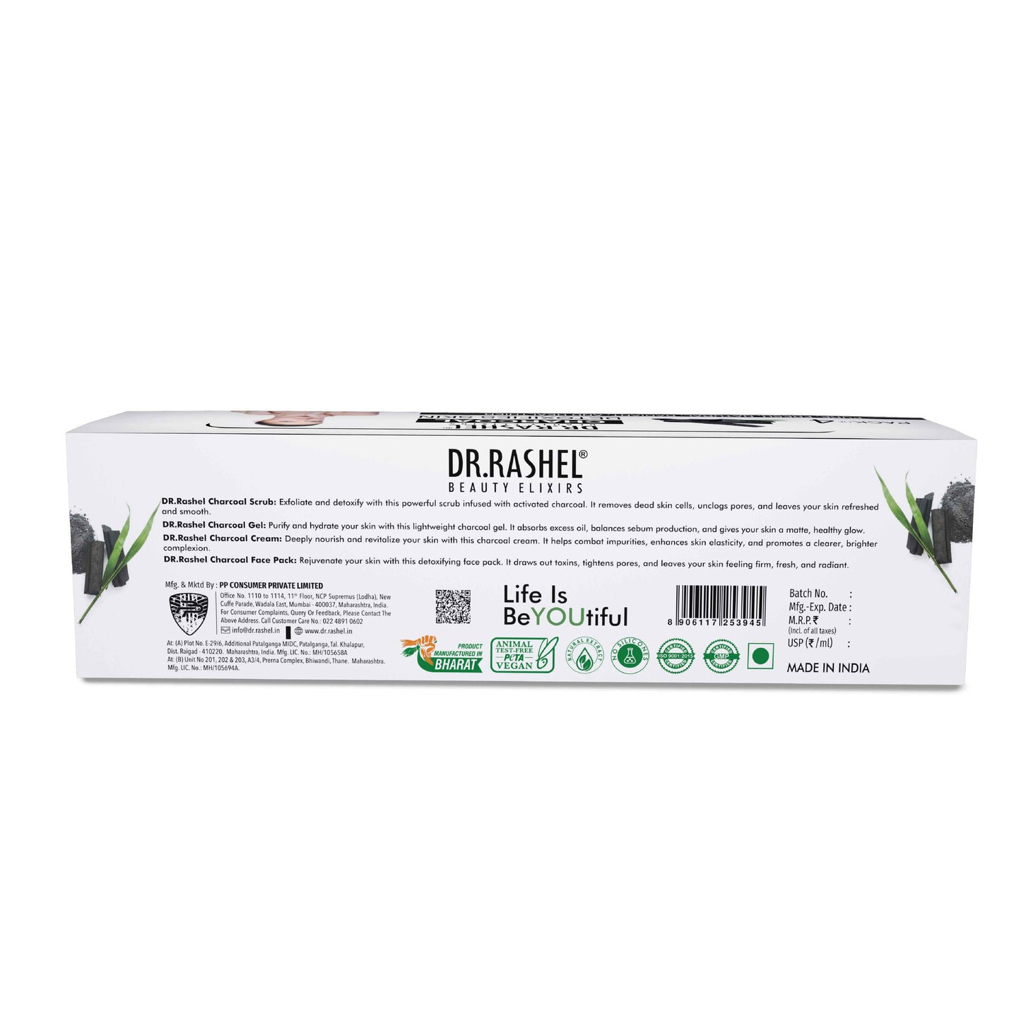 Charcoal Pack of 4 (Scrub, Gel, Cream & Facepack)