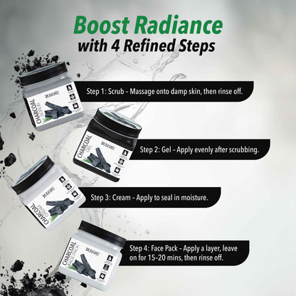 Charcoal Pack of 4 (Scrub, Gel, Cream & Facepack)