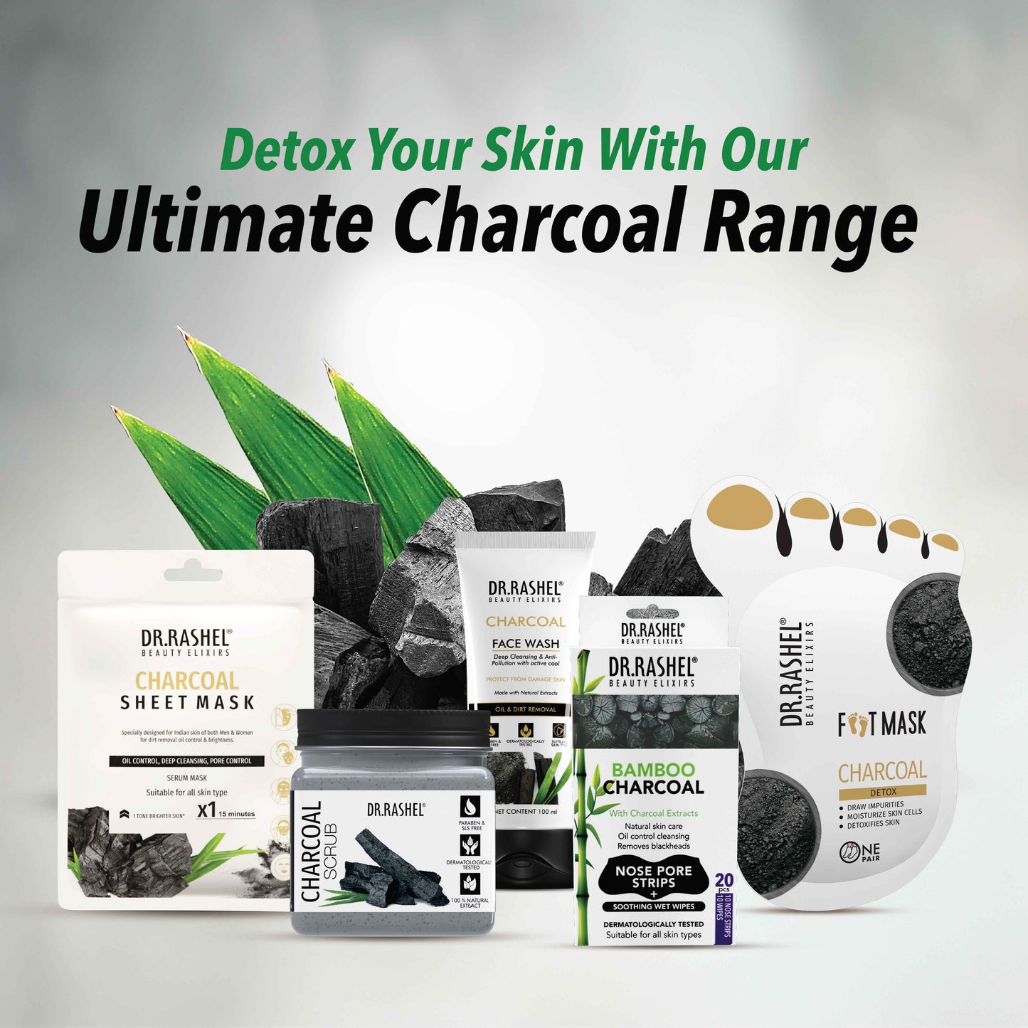 Charcoal Pack of 4 (Scrub, Gel, Cream & Facepack)