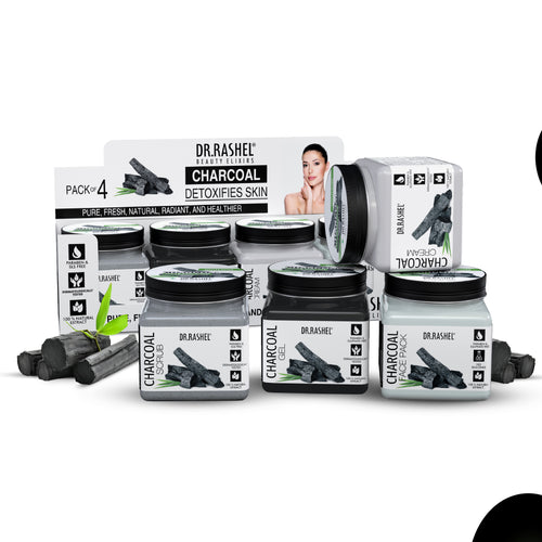 Charcoal Facial Pack of 4 (Scrub, Gel, Cream & Facepack) - 1520 ml