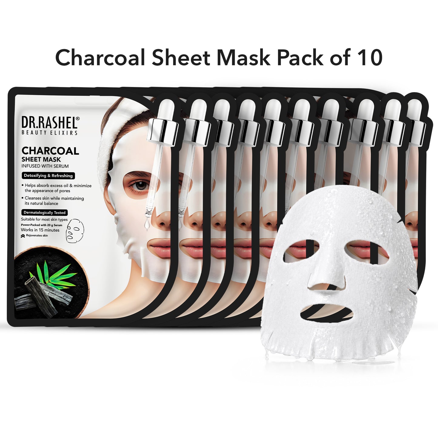Charcoal Sheet Mask with Serum Set