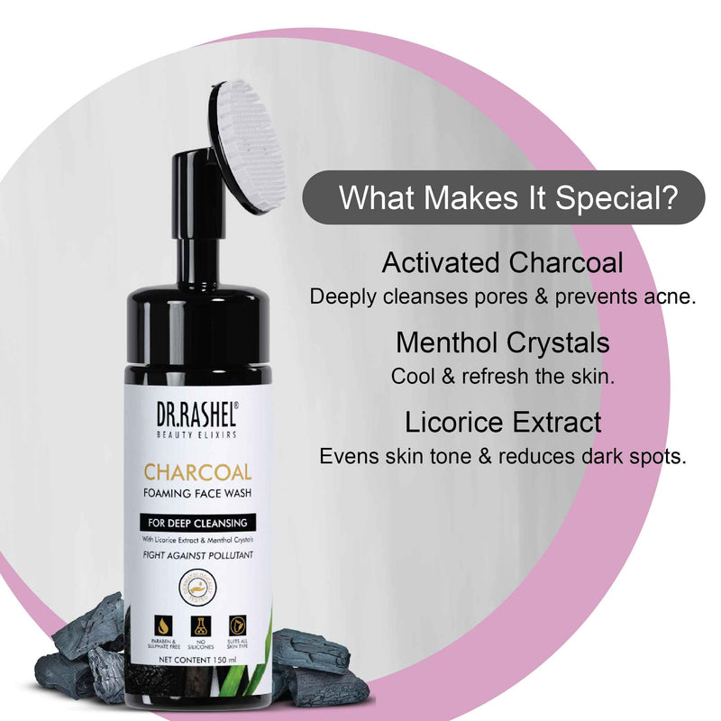 Charcoal foaming face wash ingredents