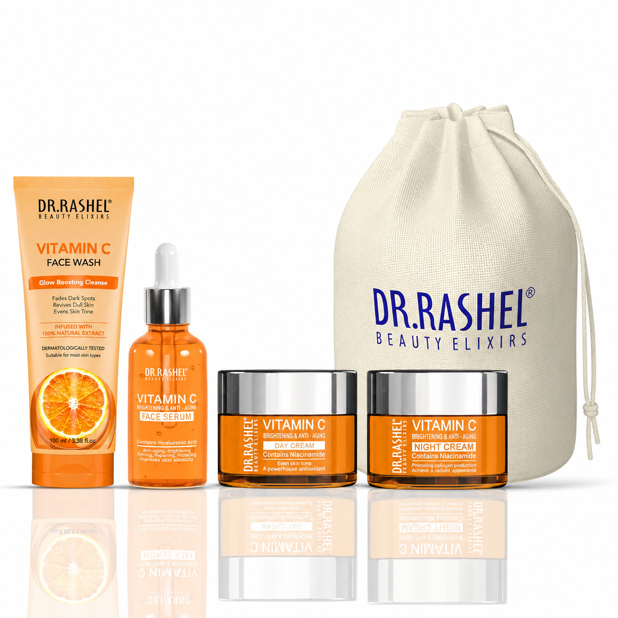 Vitamin C Skincare Combo Kit | Face Wash, Serum, Day Cream & Night Cream | For Bright & Glowing Skin