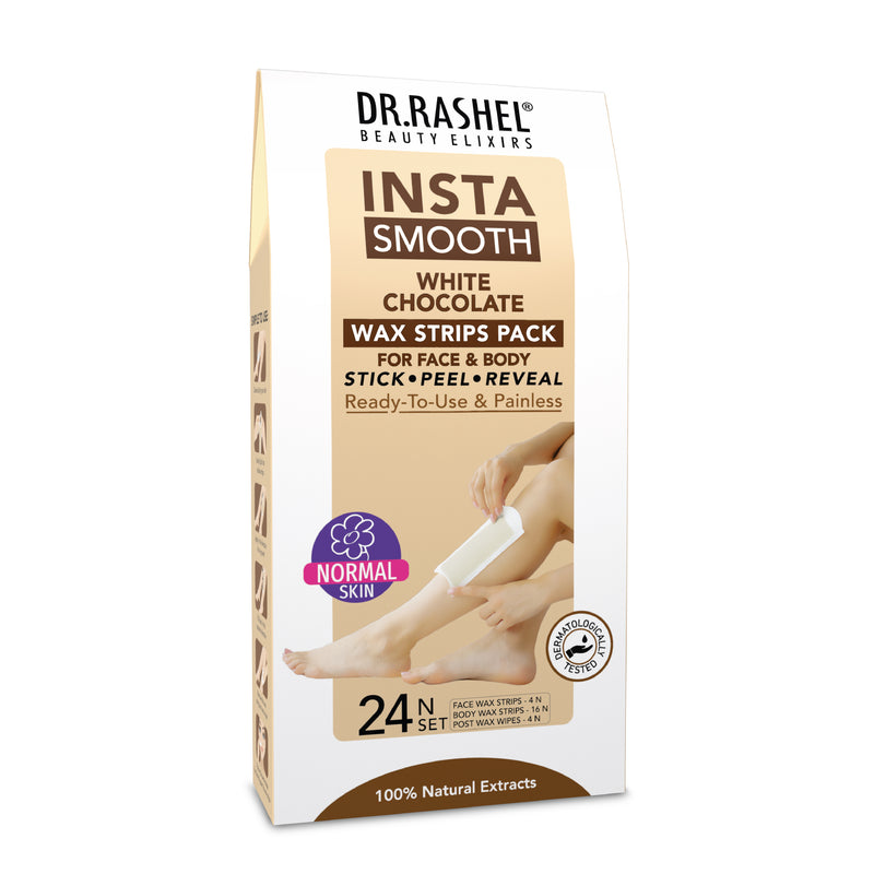 Insta Smooth White Chocolate Wax Strips Pack For Face & Body