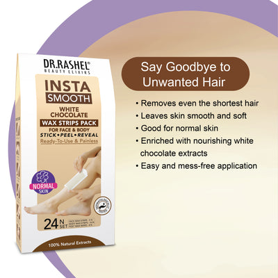 Insta Smooth White Chocolate Wax Strips Pack For Face & Body