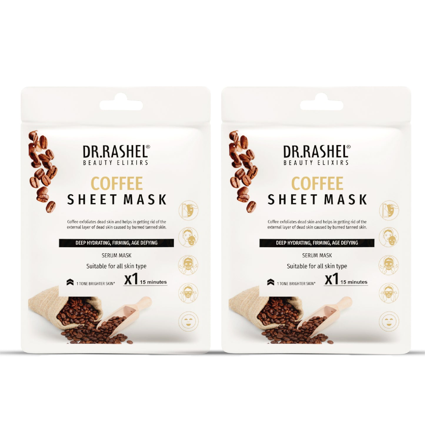 Coffee Sheet Mask with Serum Pack of 2