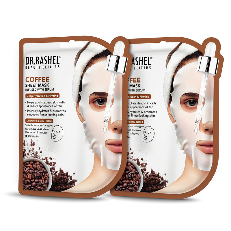 Coffee Sheet Mask with Serum Pack of 2