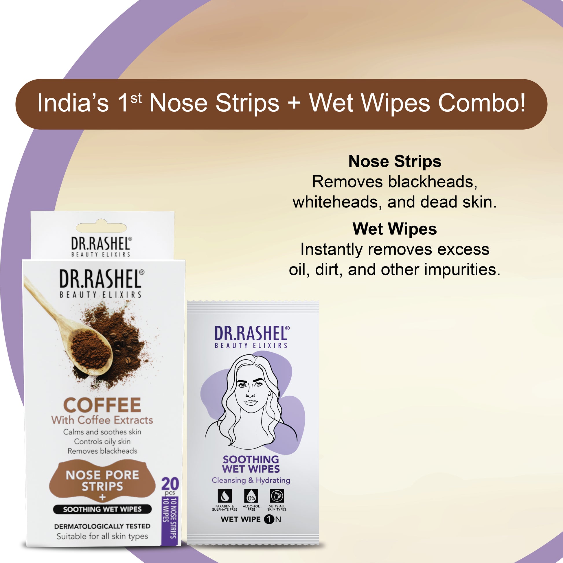 Coffee Nose Strips with Wet Wipes