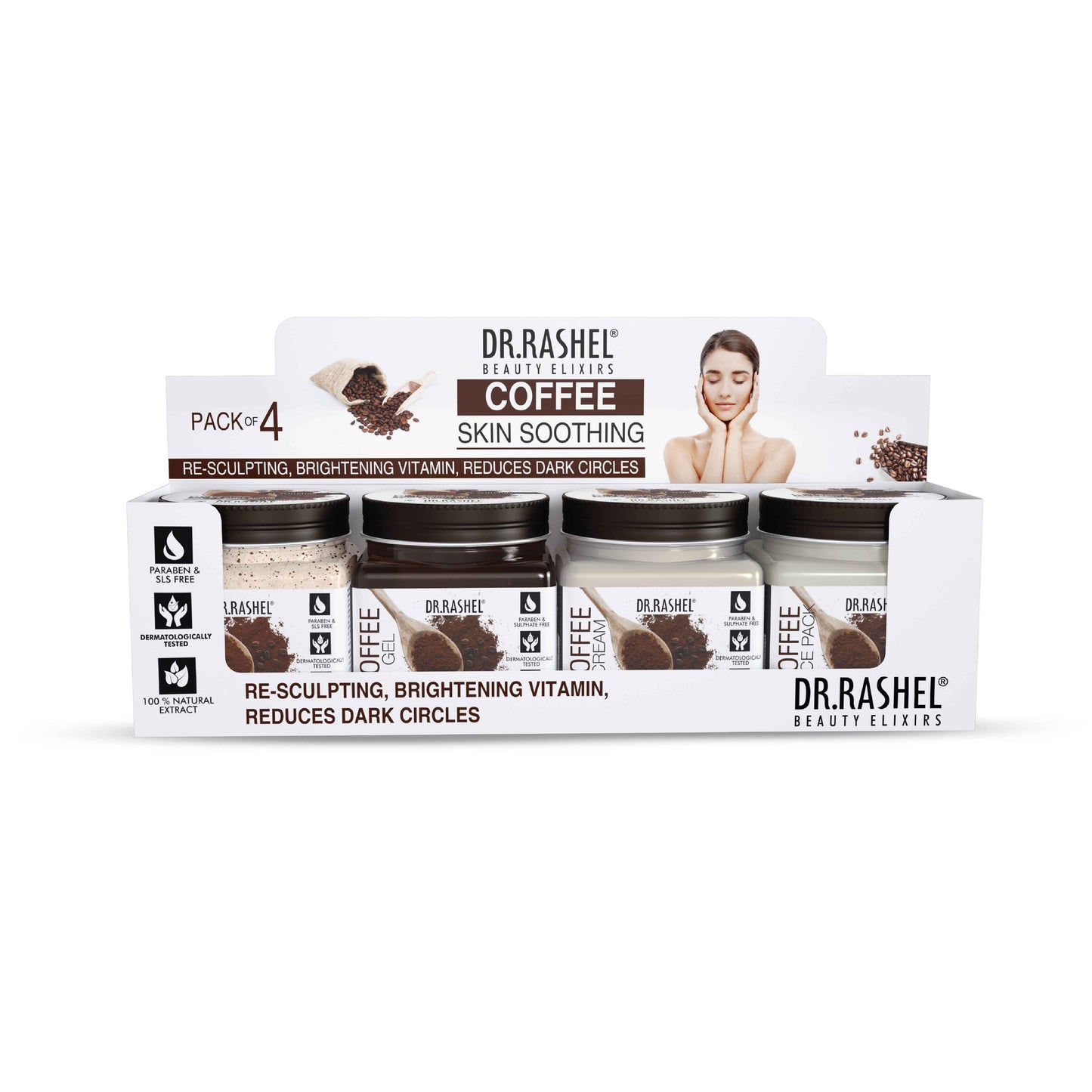 Coffee Pack of 4 (scrub, Gel, Cream & Facepack)